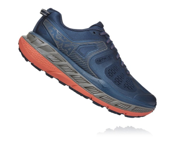 Hoka One One Stinson ATR 5 Womens UK - Blue / Coral Trail Running Shoes - RCMVS5483